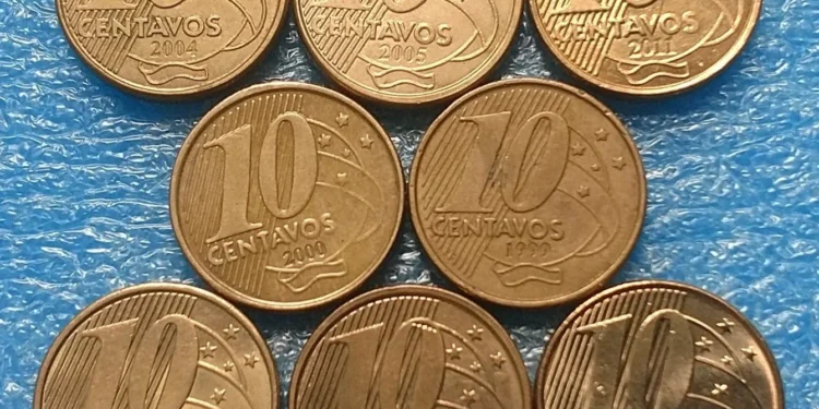 Moedas de 10 Centavos - Créditos: Reprodução